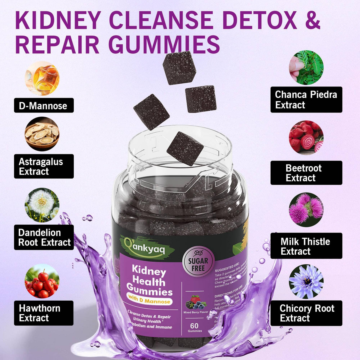 q'ankyaq kidney-support gummies for the adult cupboard — Kidney cleanse detox repair gummies — q'ankyaq