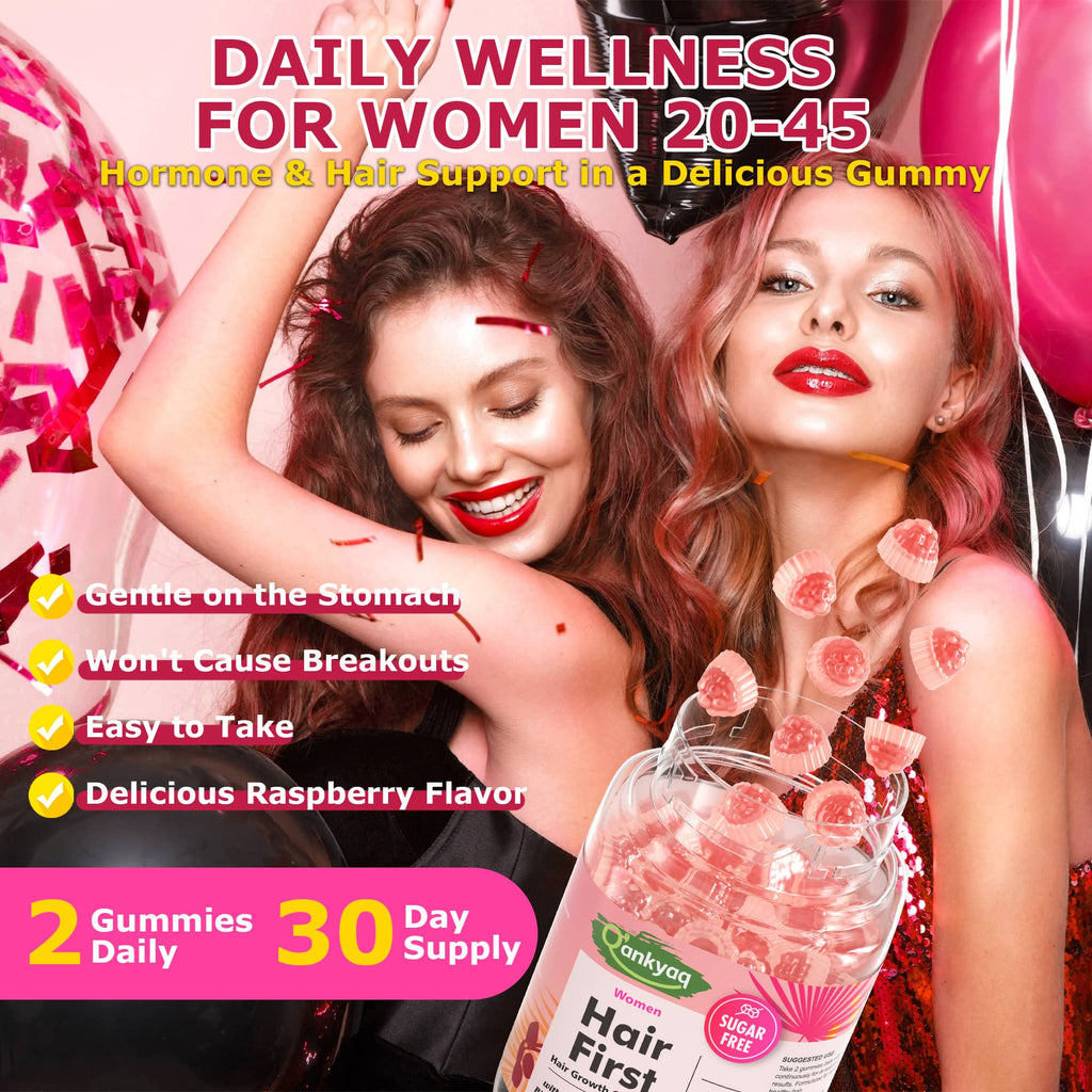 Hair Growth Gummies for Women, Saw Palmetto, Pumpkin Seed Oil & MSM