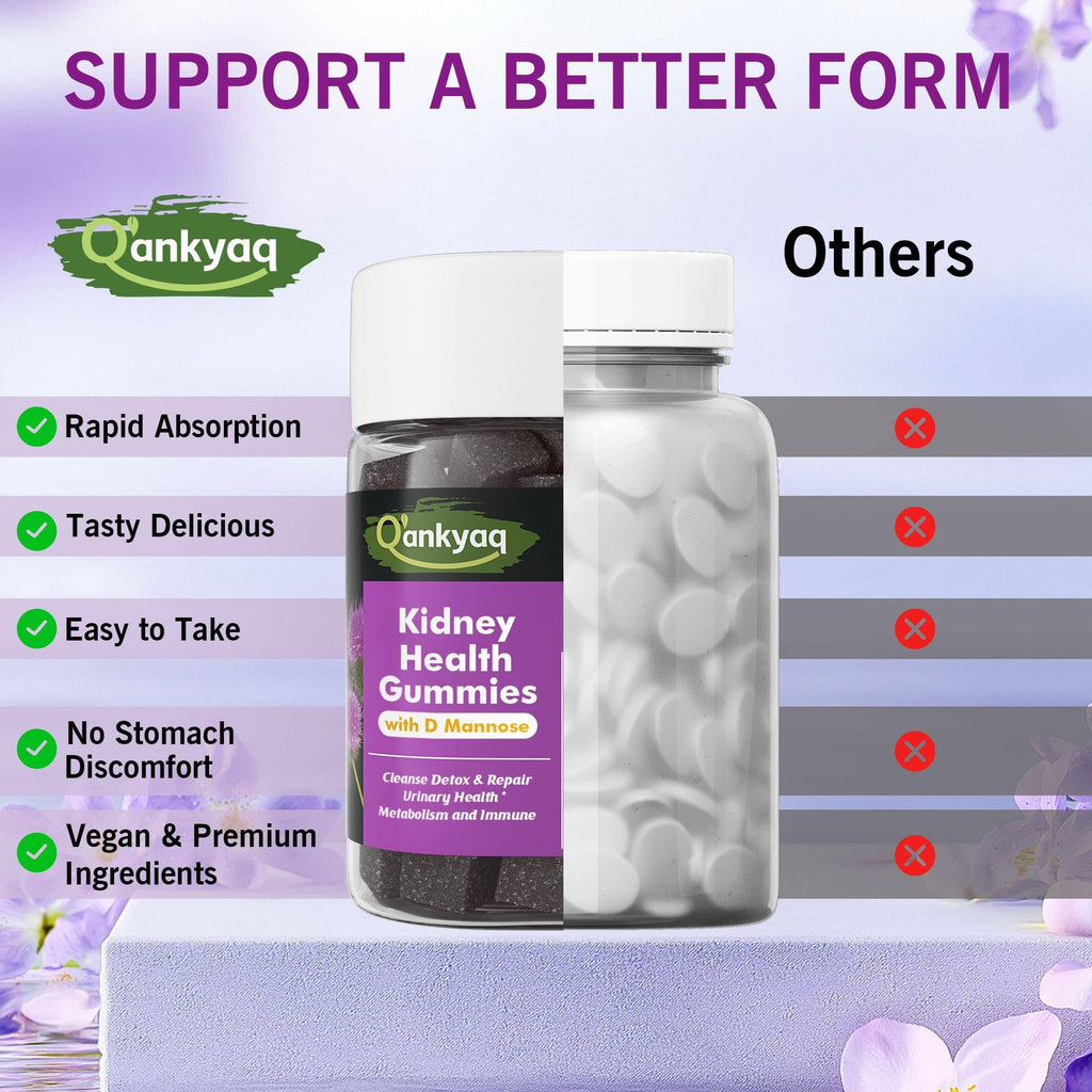 q'ankyaq kidney-support gummies for the adult cupboard — kidney cleanse gummies compare with others — q'ankyaq